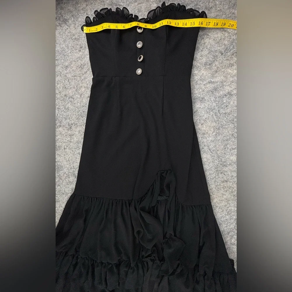 Anthropologie | Hutch | Strapless Tiered Ruffle‎ Side-Slit Dress | Size 6